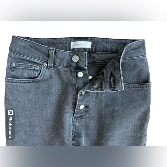 Anine Bing Frida Jeans Charcoal Sz 25 Edgy Grunge RockerChic - Picture 9 of 15